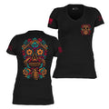 Women's Warrior Calavera V-Neck - Black