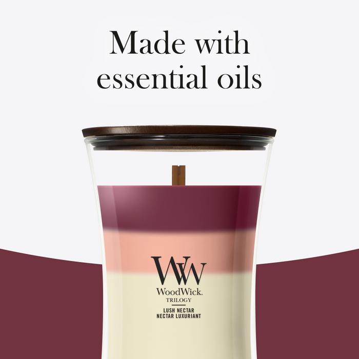 WoodWick Trilogy Lush Nectar Medium Hourglass Jar Candle