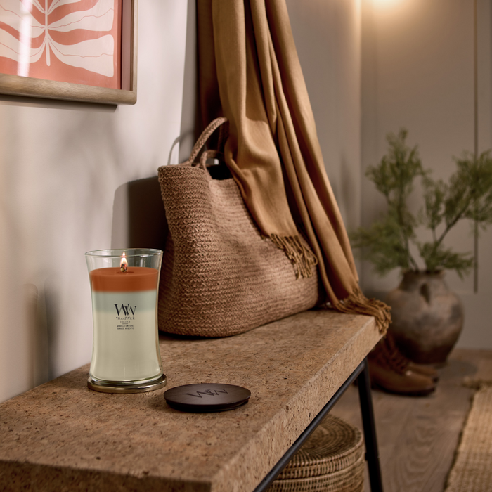 WoodWick Trilogy Vanilla Embers Large Hourglass Jar Candle