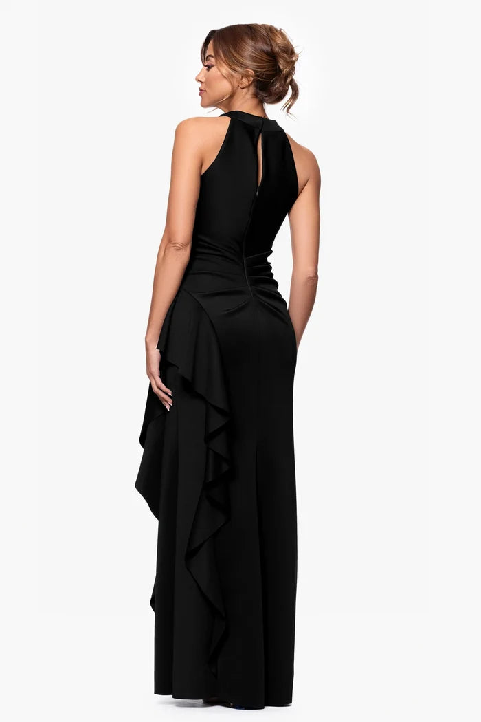 Xscape Cross Neck Long Evening Dress 6993X
