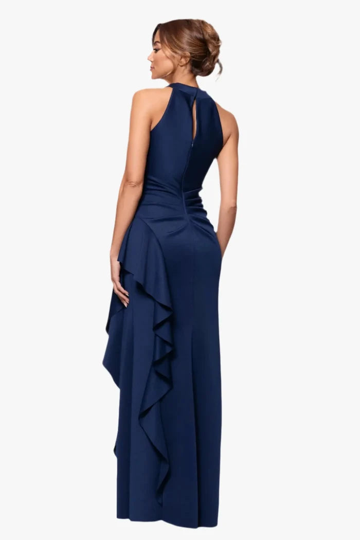 Xscape Cross Neck Long Evening Dress 6993X