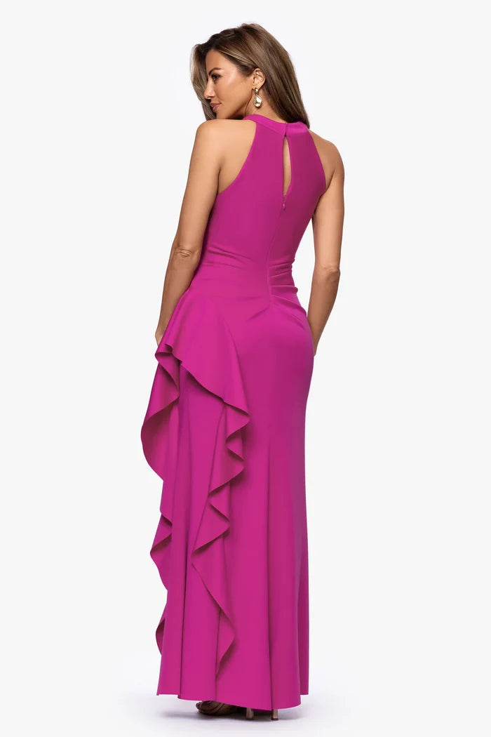 Xscape Cross Neck Long Evening Dress 6993X