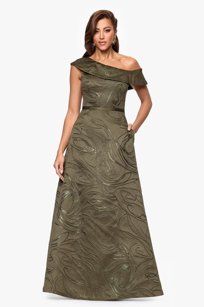 Xscape Evenings Cold Shoulder A-line Evening Dress 7034X