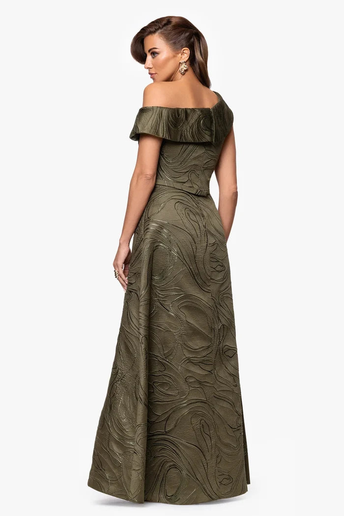 Xscape Evenings Cold Shoulder A-line Evening Dress 7034X