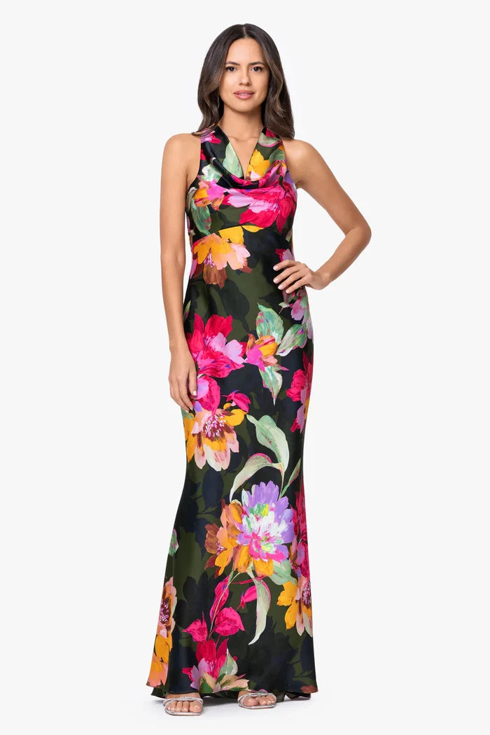 Xscape Evenings Floral Halter Dress 7717X