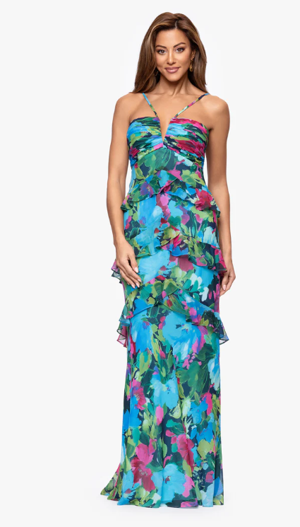 Xscape Evenings Ruffle Chiffon Dress 6891X