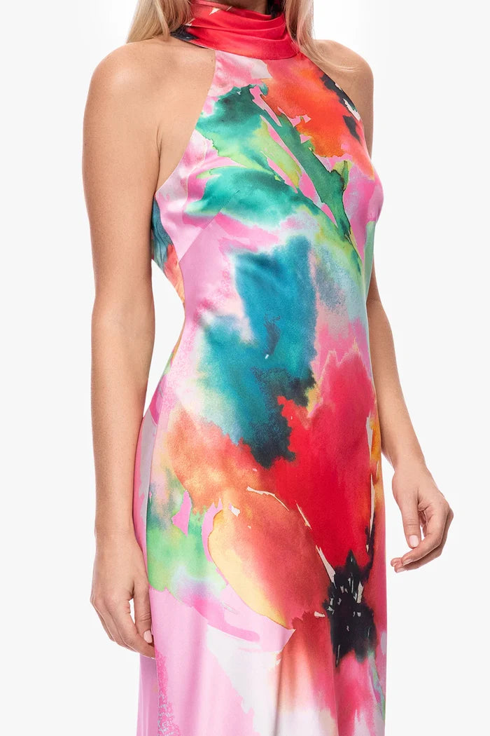 Xscape Floral Halter Neck Dress 7453X