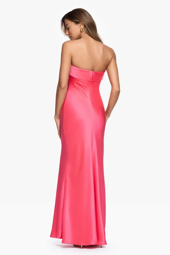 Xscape Satin Long Strapless Dress 7625X